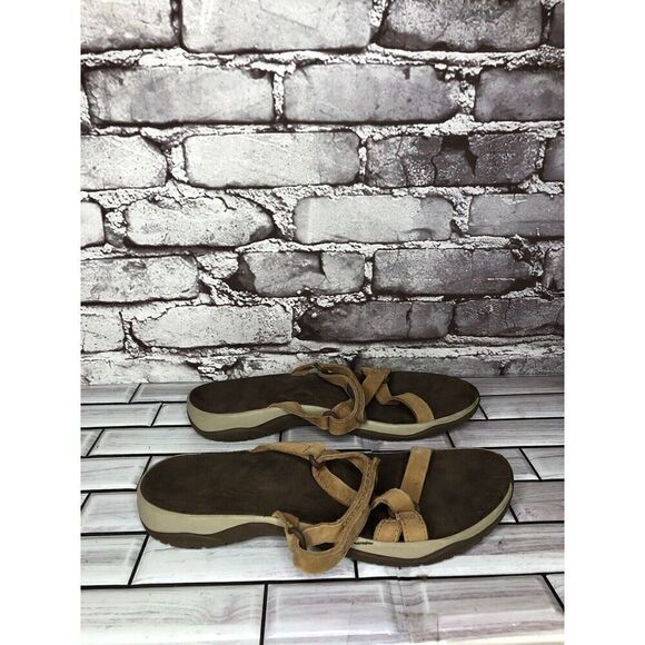 Teva Elzada Pecan Brown Leather Slides Sandals Women Sz 8M US/39EU 1099274 - Picture 6 of 16